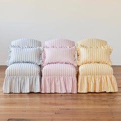 Load image into Gallery viewer, Ruffle Cushions in Petite Stripe (20% off)
