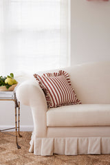 Load image into Gallery viewer, Set of Ruffle Petite Stripe Cushions - Terracotta