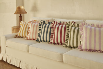 Load image into Gallery viewer, Land. Signature Stripe Ruffle Cushions