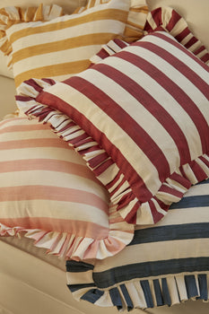 Load image into Gallery viewer, Land. Signature Stripe Ruffle Cushions