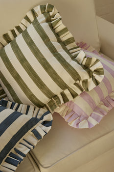 Load image into Gallery viewer, Land. Signature Stripe Ruffle Cushions