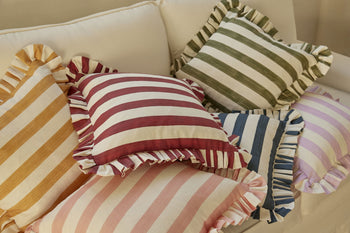 Load image into Gallery viewer, Land. Signature Stripe Ruffle Cushions