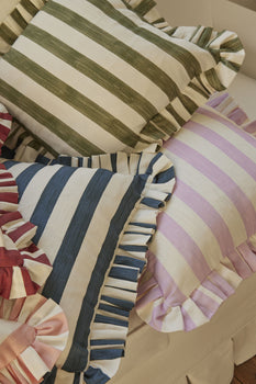 Load image into Gallery viewer, Land. Signature Stripe Ruffle Cushions