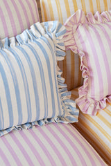 Load image into Gallery viewer, Ruffle Cushions in Petite Stripe (20% off)