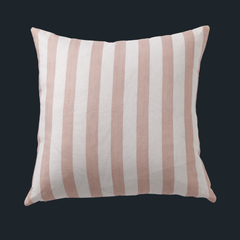 Load image into Gallery viewer, 55cm x 55cm Cushion in Hand-Painted Medium Stripe, Grapefruit