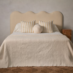 Load image into Gallery viewer, 55cm x 55cm Cushion in Hand-Painted Medium Stripe, Sand.