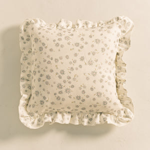 45cm x 45cm Ruffle Cushion - Wild Daisy, Seaspray