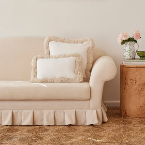 Set of Ivory Linen + Super Fringe Cushions (40% off)