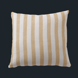 55cm x 55cm Cushion in  Hand-Painted Medium Stripe, Sand.