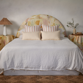 Load image into Gallery viewer, Queen Sized Williams Bedhead in Citrus by Annie Everingham
